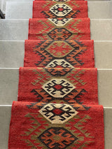 Hand Woven Natural Kilim Stair Runner Rug, Indoor-Outdoor Stair Runners