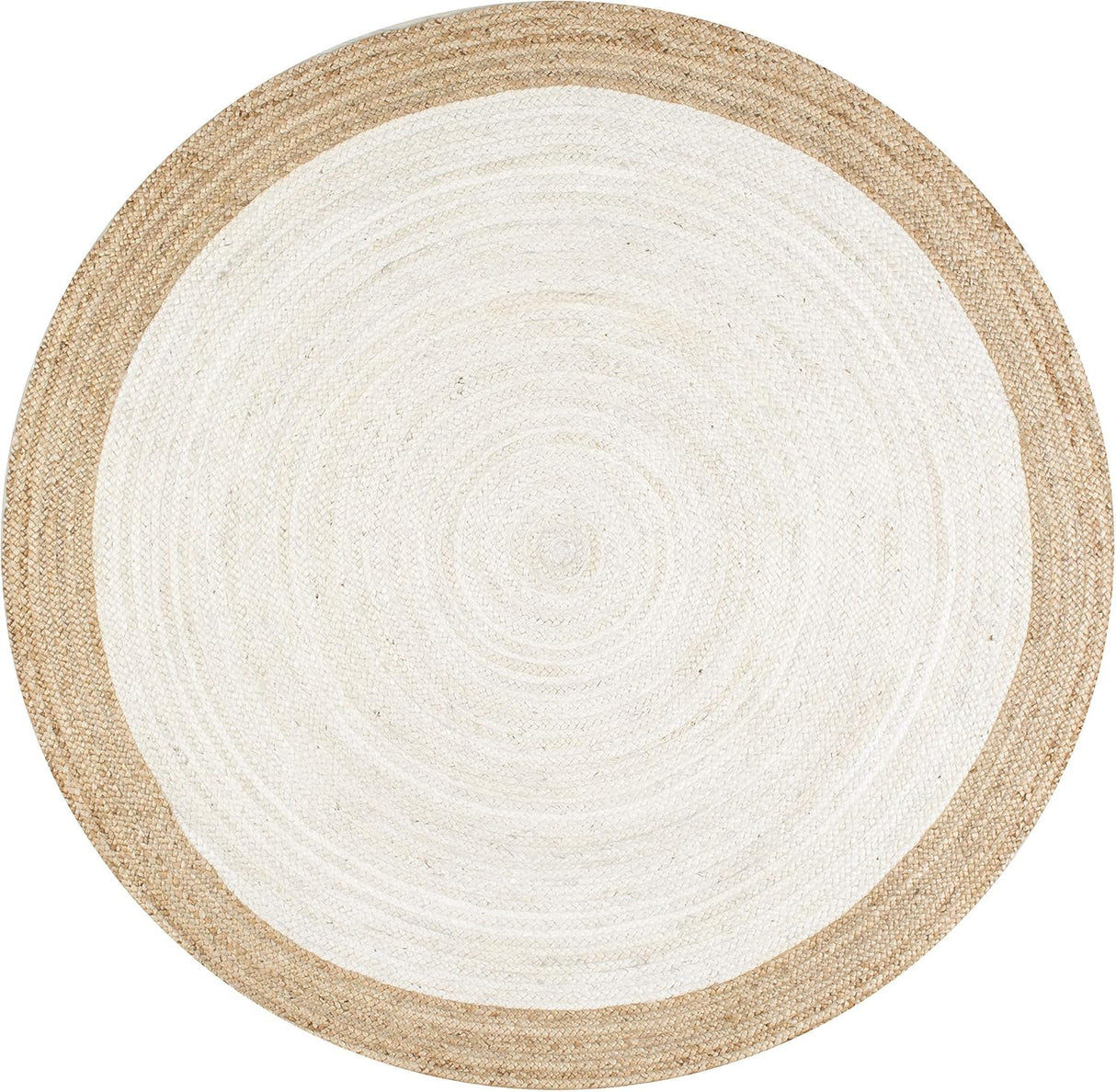 White with Beige Border Handmade Natural Fiber Rugs