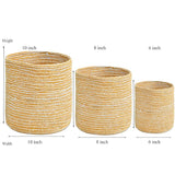 Braided Cotton Baskets | Storage Bins Organizer | Laundry, Toys & Planter Basket