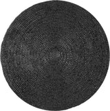 Natural Hand Braided Bohemian Black Jute Area Rugs