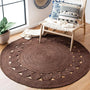 Round Hand Braided Jute Rug – Natural Fiber Carpet for Living Room & Bedroom