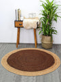 Round Handwoven Jute Rug – Braided Traditional Door Mat for Bedroom or Hallway
