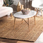 Hand Woven Ashli Handwoven Solid Jute Farmhouse, Boho Jute Carpets