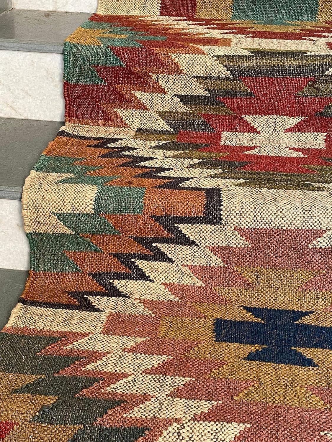 Tapis d'escalier Kilim tissé à la main, tapis d'escalier 