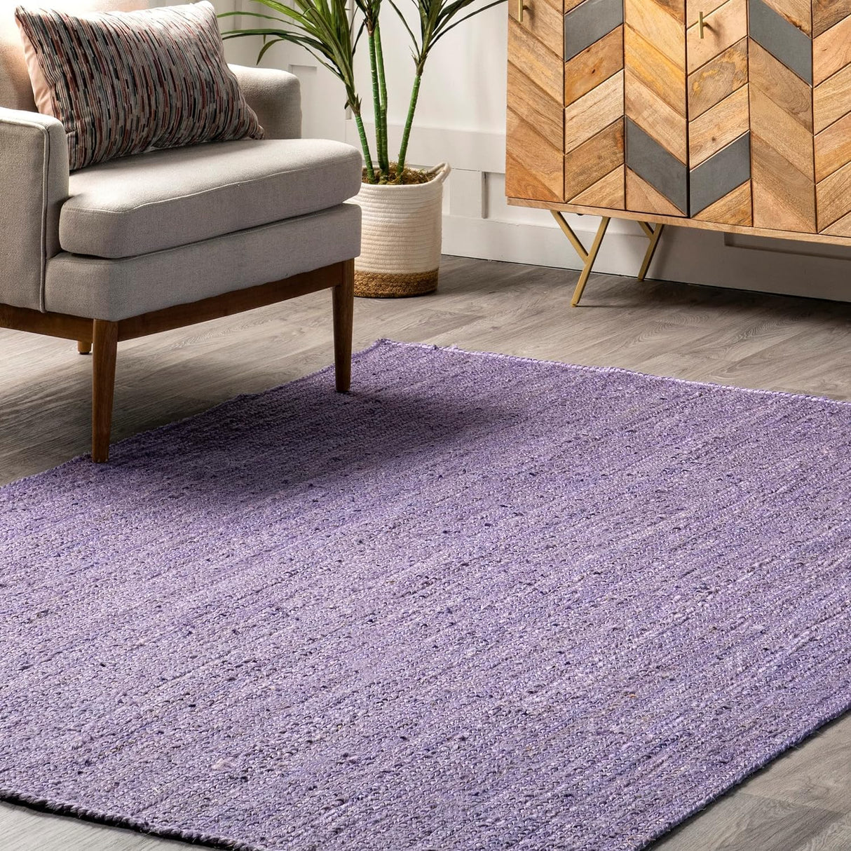 Rigo Hand Woven Purple  Area Rugs For Living Room