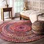 Round Natural Jute Rug – Cotton Blend Hand-Braided Area Rug