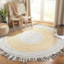 Boho Round Fringed Rug – Beautiful Jute & Cotton Area Mat for Modern Interiors