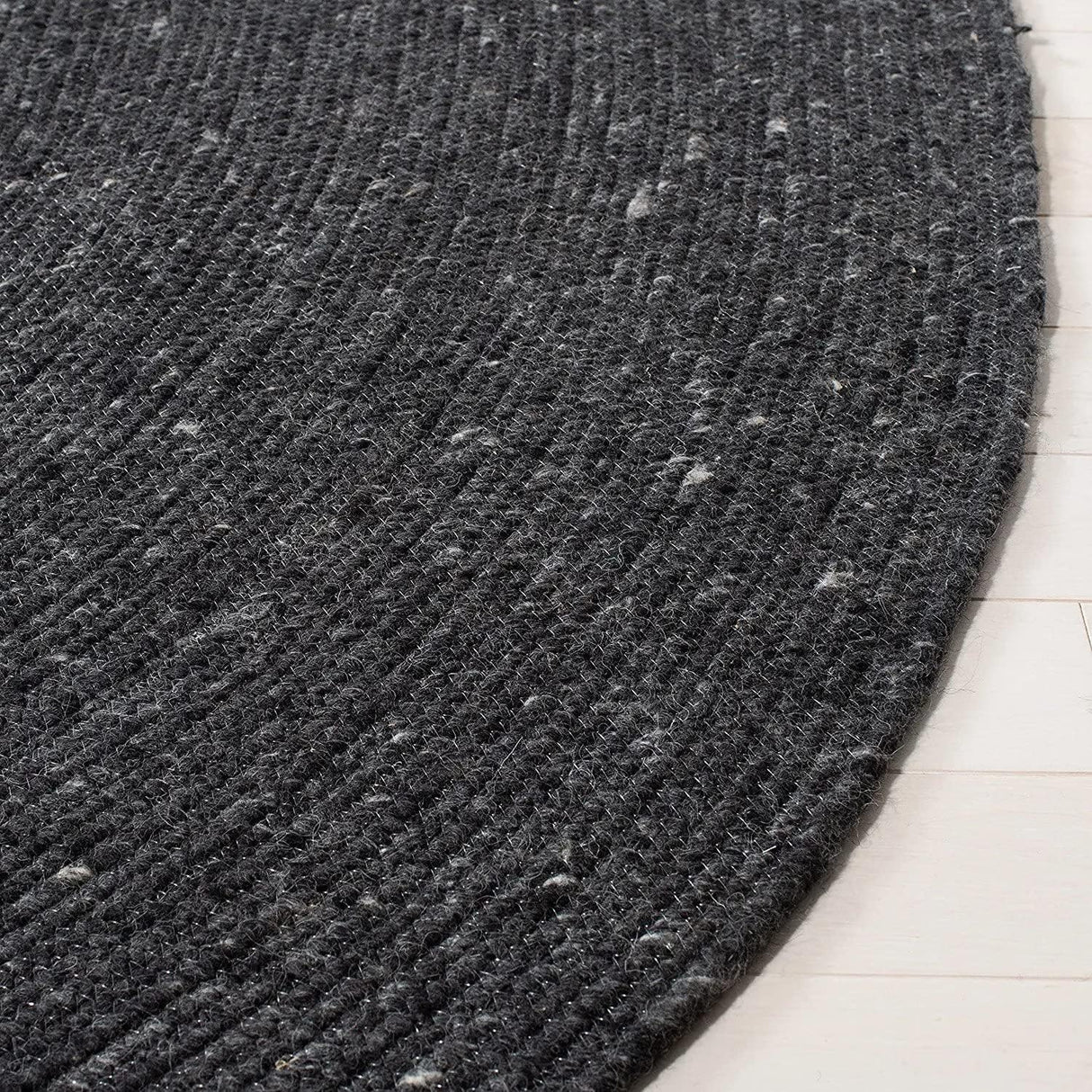 Natural Hand Braided Bohemian Black Jute Area Rugs