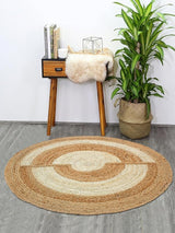 Round Traditional Design Jute Door Mat for Bedroom
