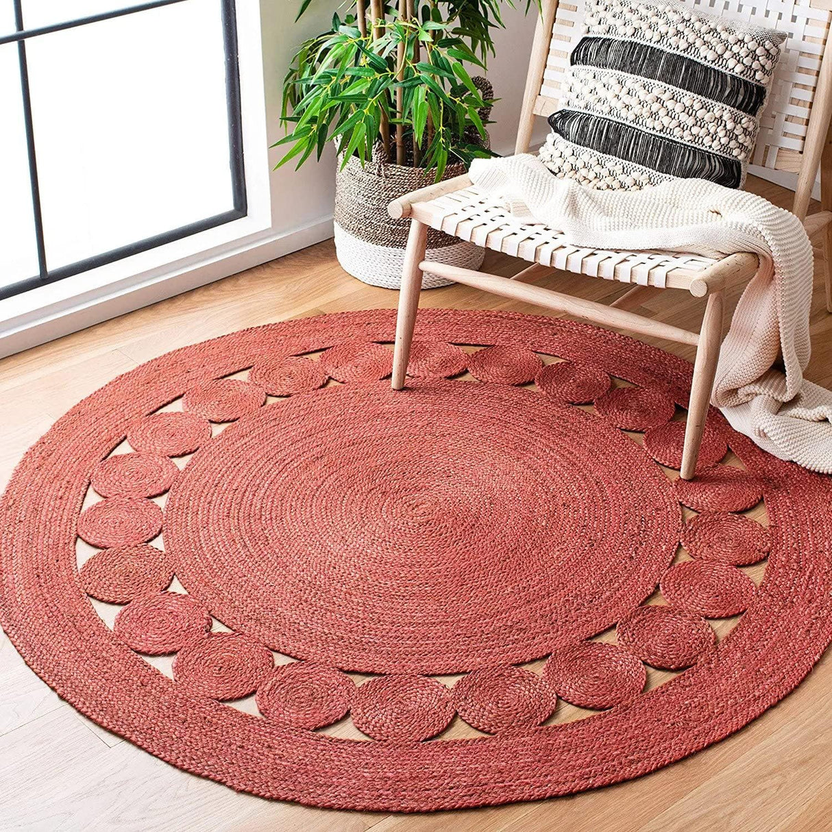 Round Carpet Hand Braided Natural Jute Rug
