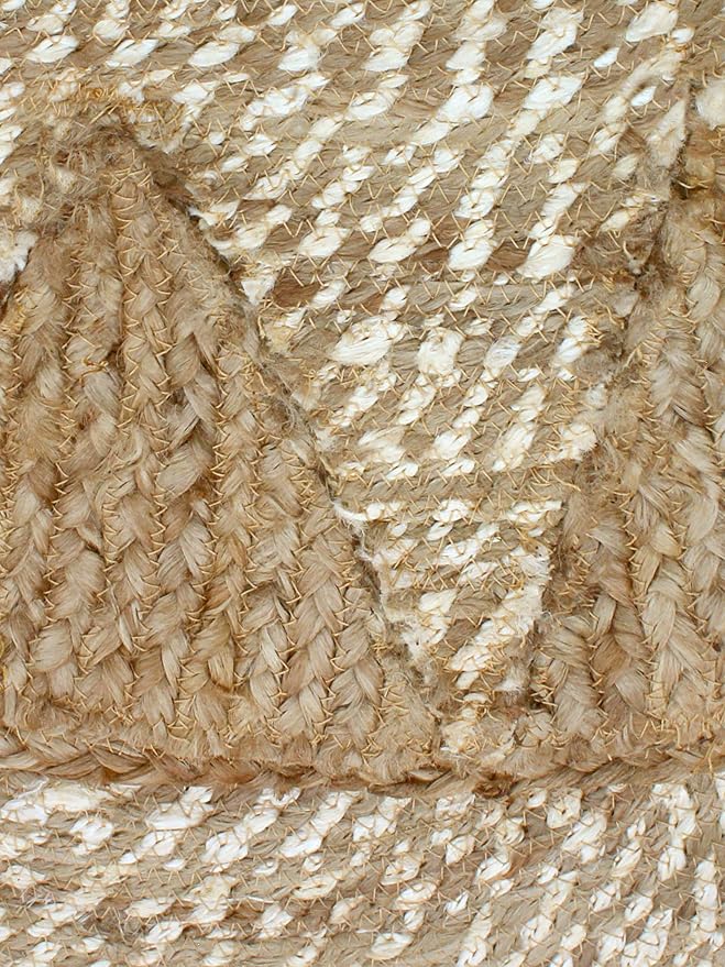 Round Traditional Design Jute Door Mat for Bedroom, Living Room, Dining Room