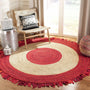 Boho Round Fringed Rug – Beautiful Jute & Cotton Area Mat for Modern Interiors
