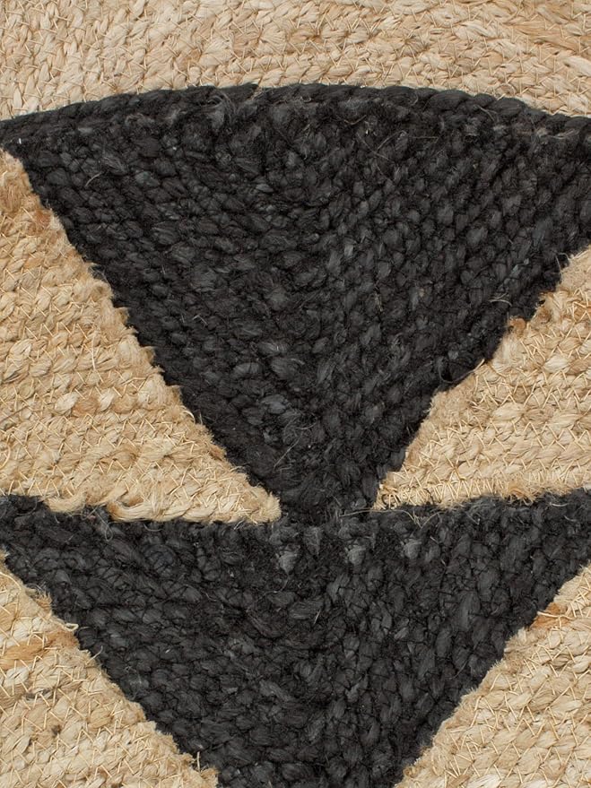 Round Traditional Design Jute Door Mat for Bedroom