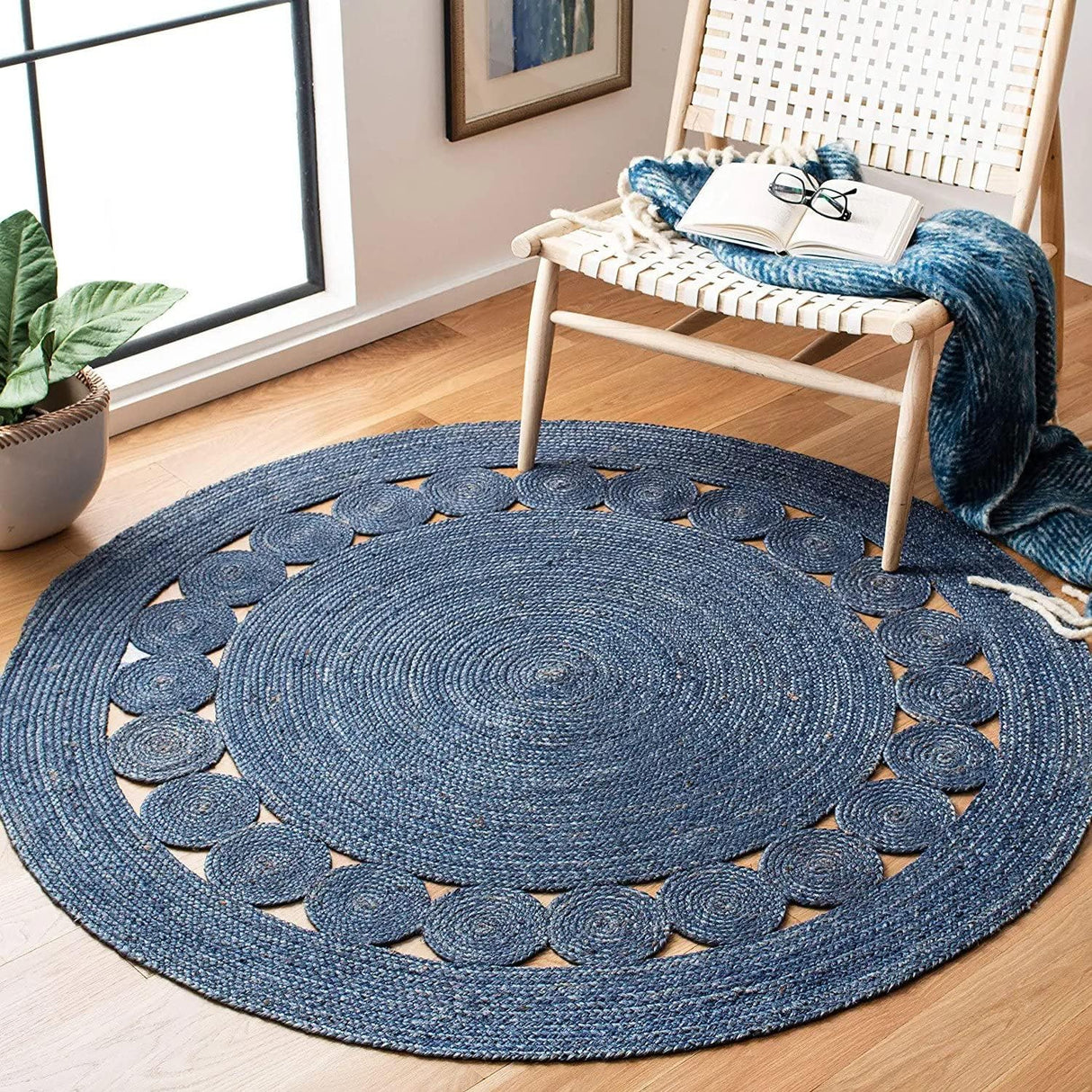 Round Carpet Hand Braided Natural Jute Rug
