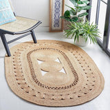 Handmade Boho Jute Rugs for Living Room with Circle Design and Non Slip Braided Carpets for Living Room