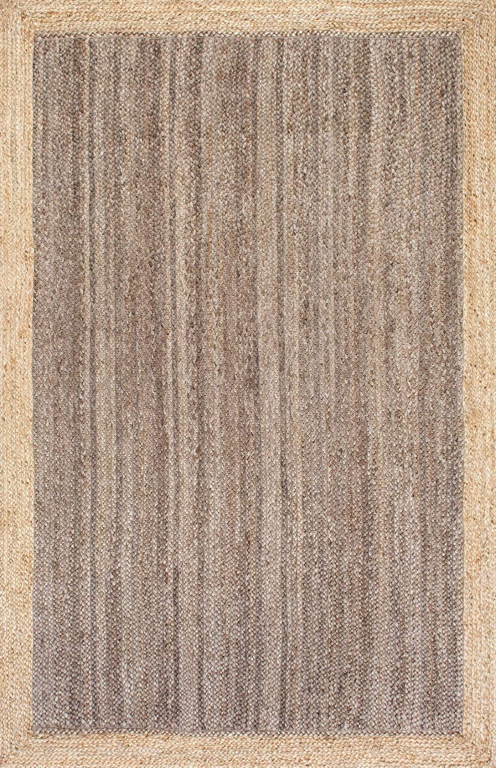 Grey with Beige Border Natural Fiber Rugs