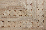 Indian Handmade Jute Rugs Geometric Beige Hand Braided Rag Rug for Doorway Door Mate