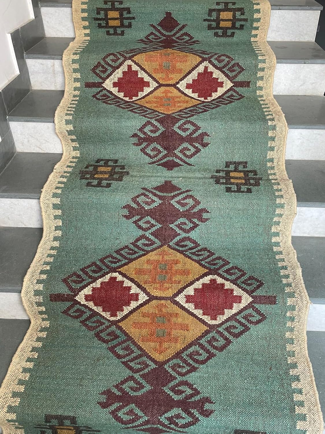 Hand Woven Kilim Stair Runner Rug, Eco-Friendly Stair Runners Rugs