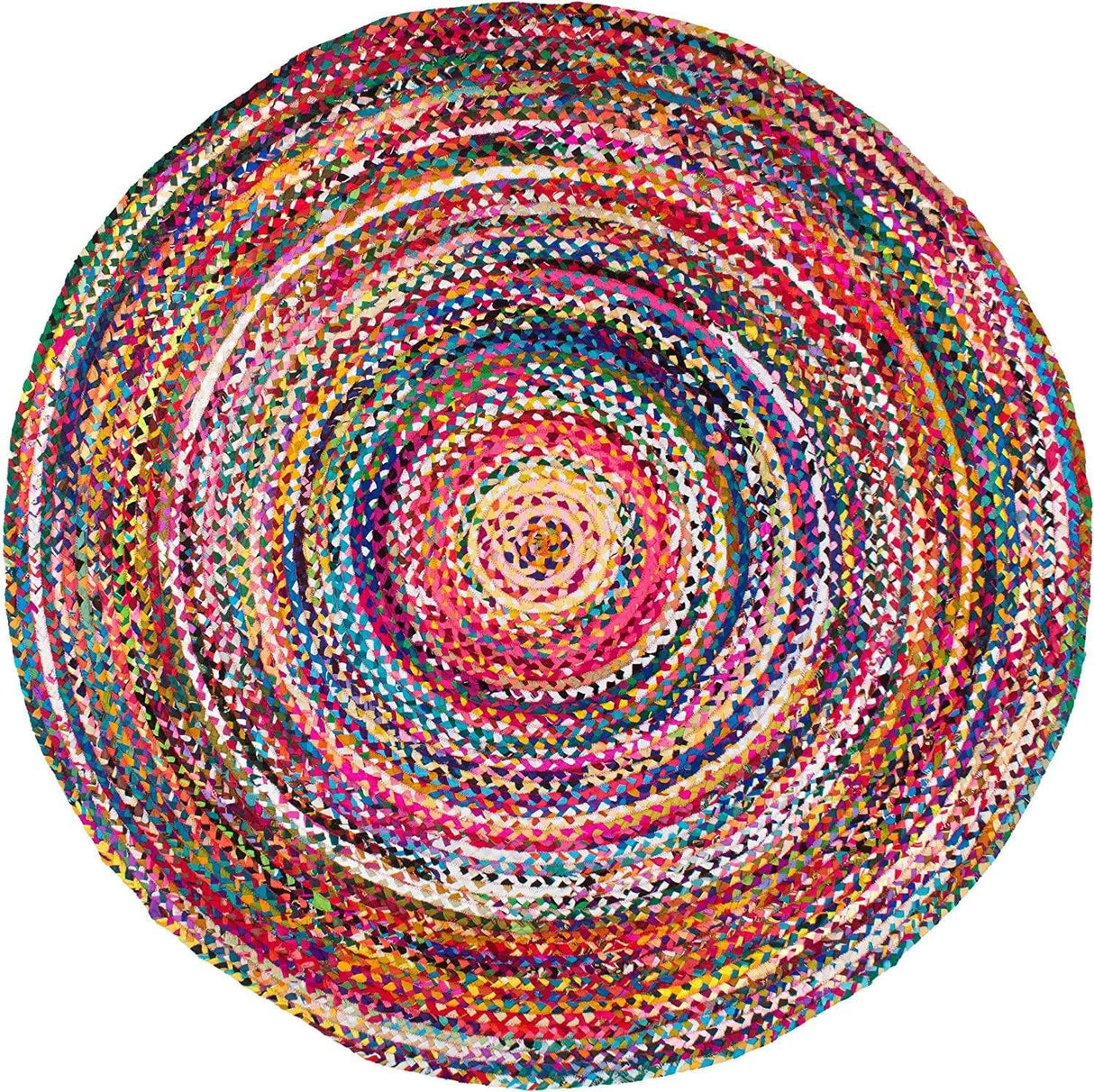 Round Shape Cotton-Jute Hand Braided Natural Jute Rugs