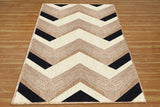Unique Design Geometric Hand Woven Beige Black  Indian Area Rugs for Living Room, Hall