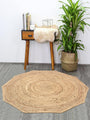 Handmade Braided Round Carpet – Woven Jute Rug with Traditional Design