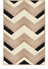 Unique Design Geometric Hand Woven Beige Black  Indian Area Rugs for Living Room, Hall