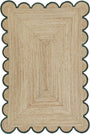 Decorative Scalloped Jute Rug – Handwoven by Village Artisans