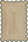 Hand Weaving Village  Decorative scalloped jute rug