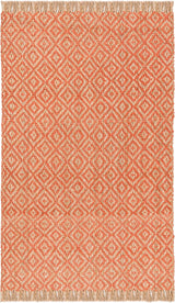 Natural Fiber Indian Hand Woven Orange Rug, Hemp Area Rugs