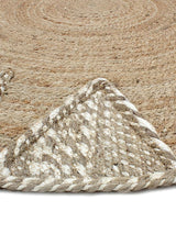 Round Traditional Design Jute Door Mat for Bedroom, Living Room, Dining Room