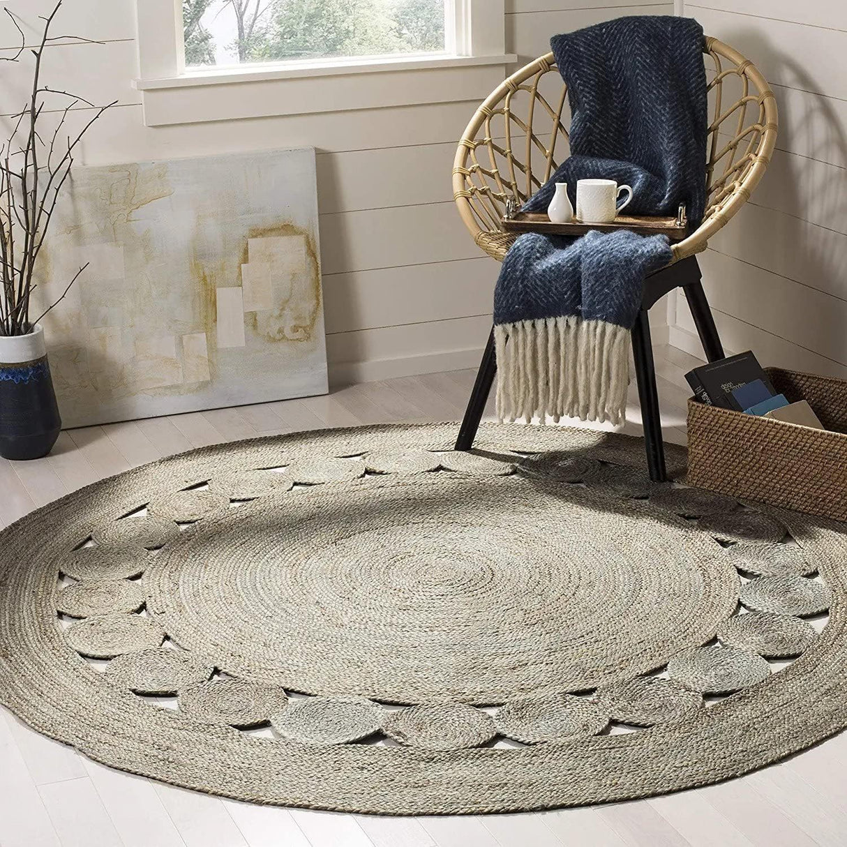 Round Carpet Hand Braided Natural Jute Rug