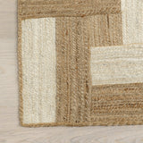 Natural Florentina Jute Rug – Geometric Links Pattern Area Carpet