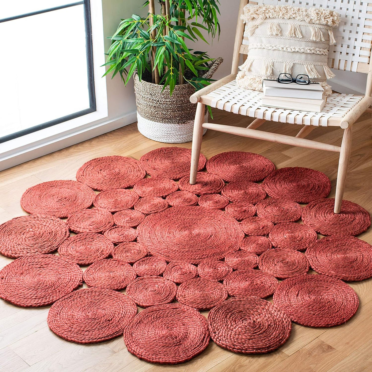 Handmade Boho Farmhouse Jute Carpet For Office