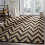 Zigzag Chevron Jute Hemp Area Rugs in Living Room, Bedroom