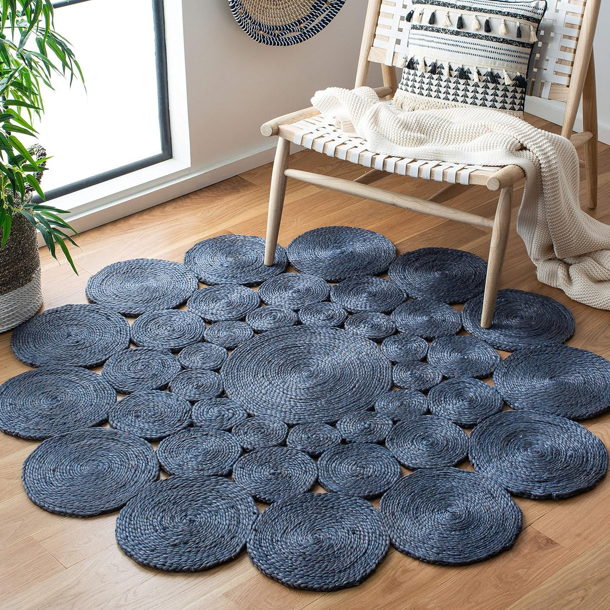 Handmade Boho Farmhouse Jute Carpet For Office
