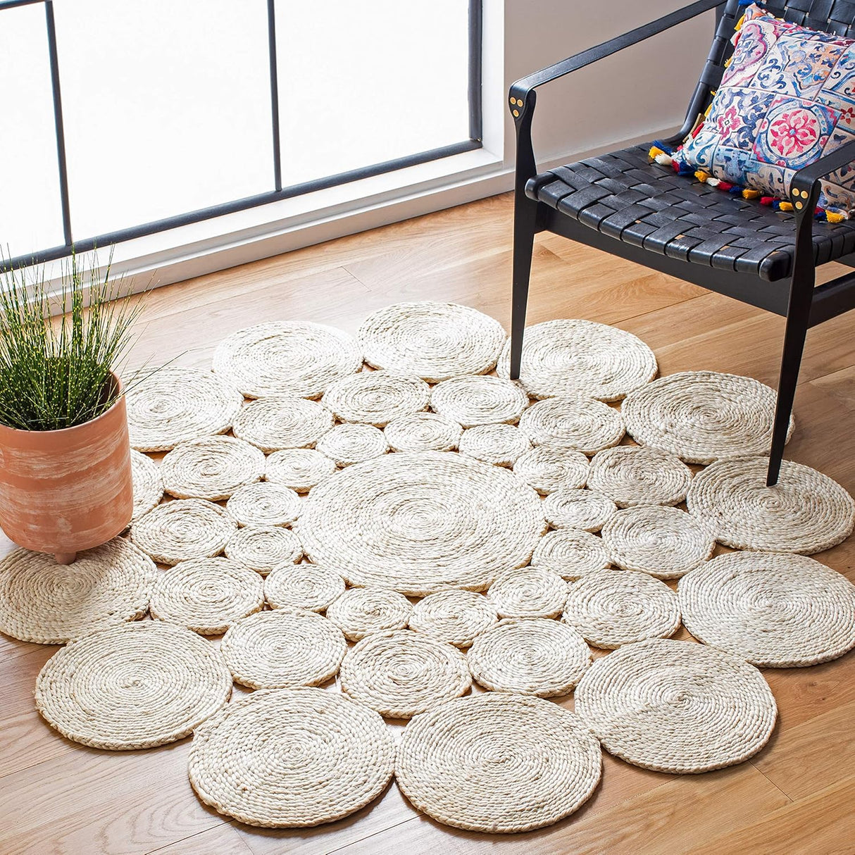 Handmade Boho Farmhouse Jute Carpet For Office