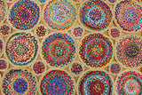 Geometric Beige & Multicolor Colorful Jute Chindi Cotton Area Rug