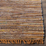 Handmade Boho Stripe Washable Gold/Multi Cotton Rugs For Living Room