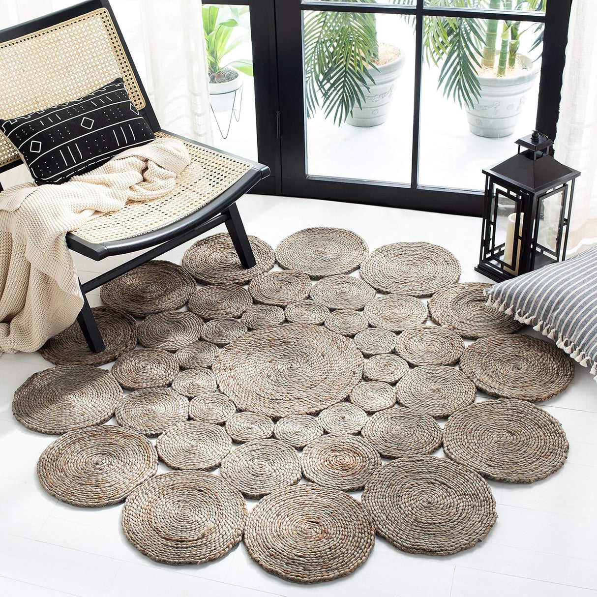 Handmade Boho Farmhouse Jute Carpet For Office