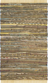 Handmade Boho Stripe Washable Yellow/Multi Cotton Rugs For Living Room