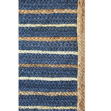 Blue White Natural Fiber Area Rug