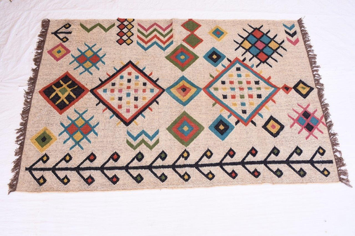 Turkish Kilim Jute Rug – Jacksonville Handcrafted Vintage-Style Rug