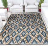 Handmade Blue/Brown Bohemian Jute Rug