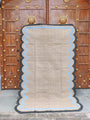 Handwoven Scalloped Wool Cotton  Rugs Home Decor Rug