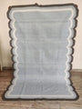 Handwoven Scalloped Wool Cotton  Rugs Home Decor Rug