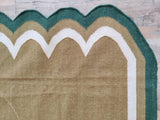 Handwoven Scalloped Wool Cotton  Rugs Home Decor Rug