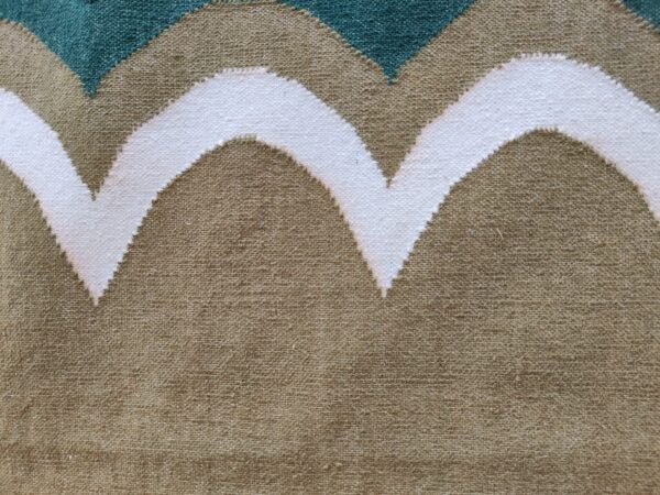 Handwoven Scalloped Wool Cotton  Rugs Home Decor Rug