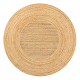 Handwoven Two-Tone Jute Round Rug – Boho Chic Hippy Area Rug