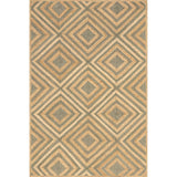 Diamond Pattern Jute Area Rug – Natural Handwoven Rug for Living Room
