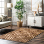Diamond Pattern Jute Area Rug – Natural Handwoven Rug for Living Room